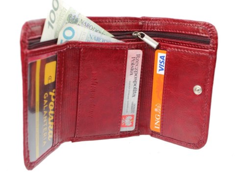 Portfel Damski Skórzany CRIS-POL (PL) Skóra Licowa 12 cm Klamra Na Zewnątrz P25 12 x 9 x 2 [cm]