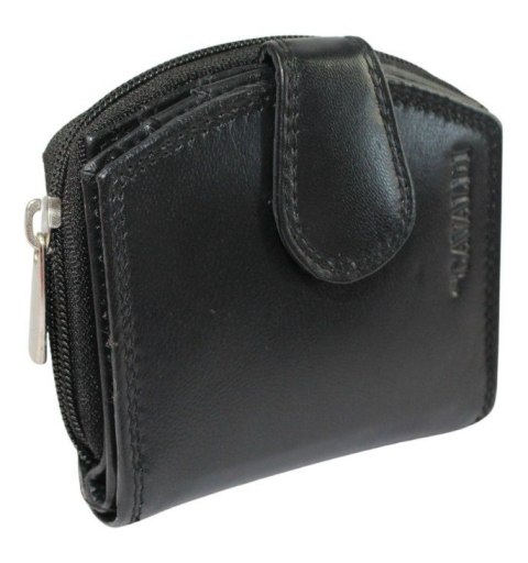 Portfel Damski Skórzany Cavaldi PP-066-SCL CZARNY RIFD Skóra Licowa Z Suwakiem Na Zewnątrz 11 x 10 x 3 [cm]