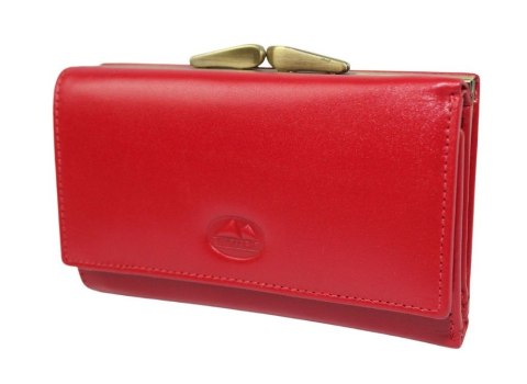 Portfel Damski Skórzany El Forest (PL) Skóra Bydlęca Klamra 14 cm RFID 948 47 CZERWONY 14,5 x 9 x 2,5 [cm]