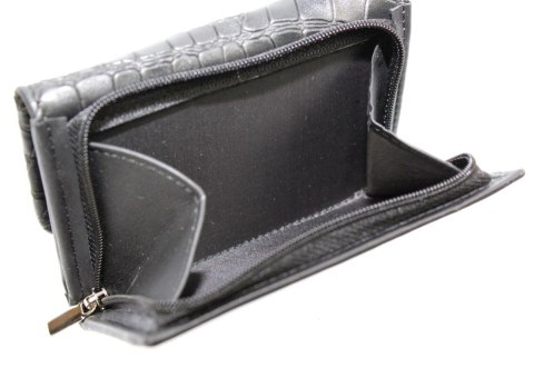 Portfel Damski Skórzany PolskaGalanteria 12 cm Suwak Skóra Naturalna Czarna Mozika KP D1208Z RFID Portfel Damski Skórzany PolskaGalanteria 12 cm Suwak Skóra Naturalna Czarna Mozika KP D1208Z RFID