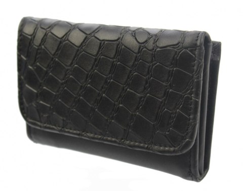 Portfel Damski Skórzany PolskaGalanteria 12 cm Suwak Skóra Naturalna Czarna Mozika KP D1208Z RFID Portfel Damski Skórzany PolskaGalanteria 12 cm Suwak Skóra Naturalna Czarna Mozika KP D1208Z RFID