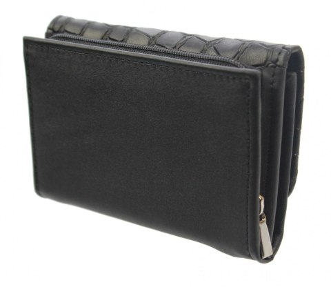 Portfel Damski Skórzany PolskaGalanteria 12 cm Suwak Skóra Naturalna Czarna Mozika KP D1208Z RFID Portfel Damski Skórzany PolskaGalanteria 12 cm Suwak Skóra Naturalna Czarna Mozika KP D1208Z RFID