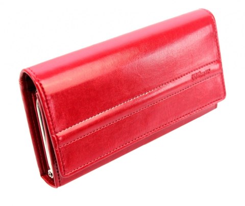 Portfel Damski WILMAR (PL) Klamra 16 cm Skóra Włoska Z Kartami P15 Ozdobna Nitka RFID Portfel Damski WILMAR (PL) Klamra 16 cm Skóra Włoska Z Kartami P15 Ozdobna Nitka RFID