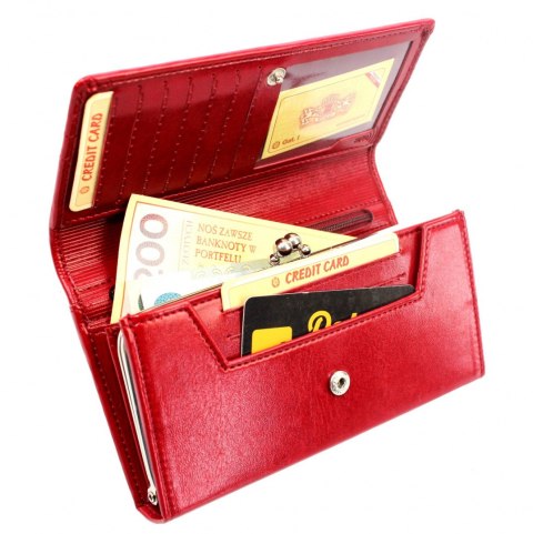Portfel Damski WILMAR (PL) Klamra 16 cm Skóra Włoska Z Kartami P15 Ozdobna Nitka RFID Portfel Damski WILMAR (PL) Klamra 16 cm Skóra Włoska Z Kartami P15 Ozdobna Nitka RFID