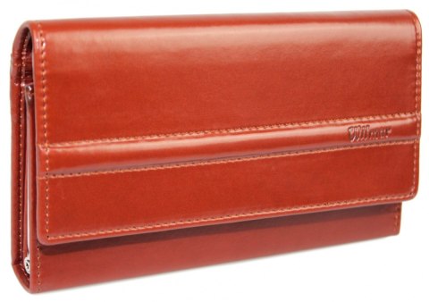 Portfel Damski WILMAR (PL) Klamra 16 cm Skóra Włoska Z Kartami P15 Ozdobna Nitka RFID Portfel Damski WILMAR (PL) Klamra 16 cm Skóra Włoska Z Kartami P15 Ozdobna Nitka RFID