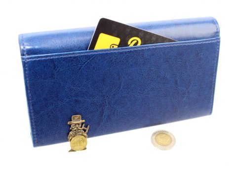 Portfel Damski WILMAR (PL) Klamra 16 cm Skóra Włoska Z Kartami P17 Ozdobna Nitka RFID Portfel Damski WILMAR (PL) Klamra 16 cm Skóra Włoska Z Kartami P17 Ozdobna Nitka RFID