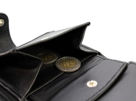 Portfel Męski ANDRUS (PL) Skóra Licowa Duży Pionowy Z Zapięciem Dwa Skrzydełka Poziomy Suwak RIFD 12,5 x 10 x 3  [cm]