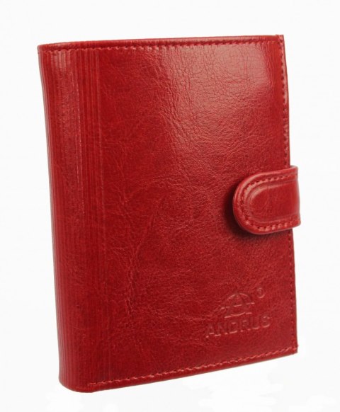 Portfel Męski ANDRUS (PL) Skóra Licowa Duży Pionowy Z Zapięciem Dwa Skrzydełka Poziomy Suwak RIFD 12,5 x 10 x 3  [cm]