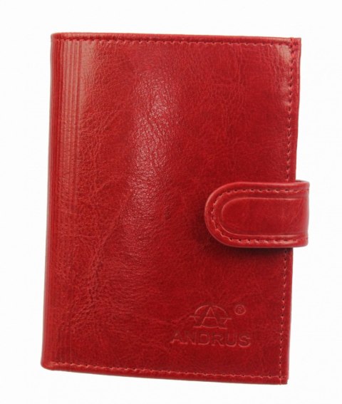 Portfel Męski ANDRUS (PL) Skóra Licowa Duży Pionowy Z Zapięciem Dwa Skrzydełka Poziomy Suwak RIFD 12,5 x 10 x 3  [cm]