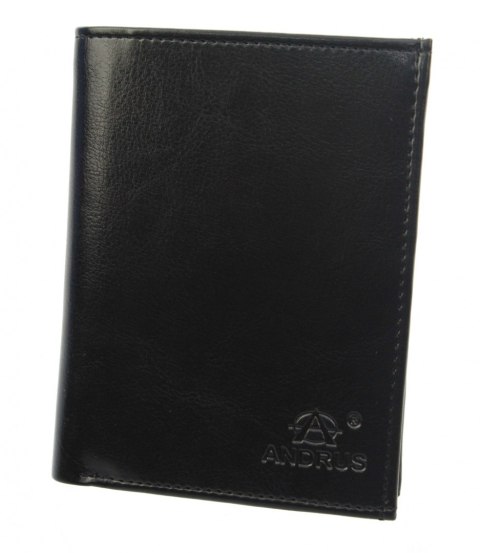 Portfel Męski ANDRUS (PL) Skóra Włoska Duży Pionowy Bez Zapięcia Jedno Skrzydełko 13 x 10 x 2,5 [cm]