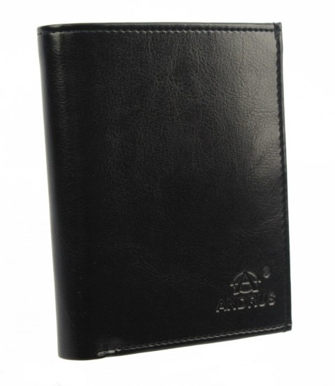 Portfel Męski ANDRUS (PL) Skóra Włoska Duży Pionowy Bez Zapięcia Jedno Skrzydełko 13 x 10 x 2,5 [cm]