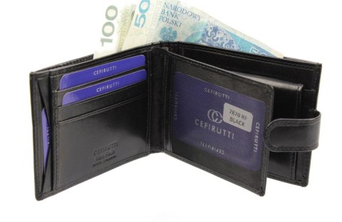 Portfel Męski Cefirutti Duży Poziomy Z Zapinką Skóra Naturalna RFID 7870 RF Portfel Męski Cefirutti Duży Poziomy Z Zapinką Skóra Naturalna RFID 7870 RF