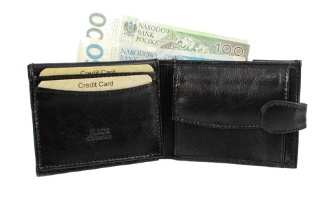 Portfel Męski ELKOR (PL) Skóra Licowa Poziomy Z Zapięciem Mały Suwak EL117J Portfel Męski ELKOR (PL) Skóra Licowa Poziomy Z Zapięciem Mały Suwak EL117J