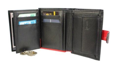 Portfel Męski PolskaGalanteria (PL) Skórzany Pionowy Z Zapięciem Skóra Cielęca Dwa Skrzydełka Duża Kieszeń Na Bilon 852/1 RFID Portfel Męski PolskaGalanteria (PL) Skórzany Pionowy Z Zapięciem Skóra Cielęca Dwa Skrzydełka Duża Kieszeń Na Bilon 852/1 RFID