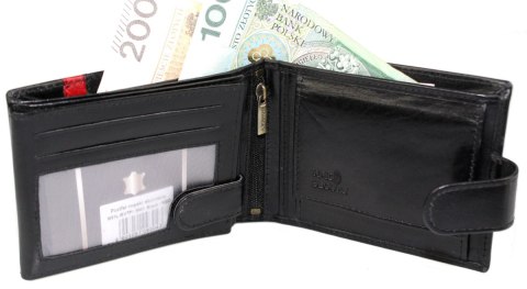 Portfel Męski ROVICKY Skóra Licowa Duży Poziomy Z Zapięciem Komin Na Bilon N61L-RVTP/ 3043 RFID CZARNY Z CZERWONYM Portfel Męski ROVICKY Skóra Licowa Duży Poziomy Z Zapięciem Komin Na Bilon N61L-RVTP/ 3043 RFID CZARNY Z CZERWONYM