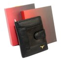 Portfel Męski Skórzany ANDREAS Skóra Licowa Mały Pionowy Z Zapięciem CZARNY RFID HK 5131B ML 9,5 x 11,5 x 2,5 [cm]