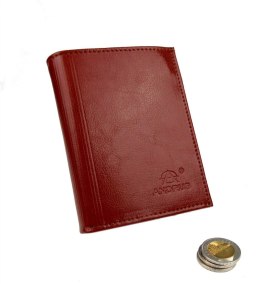 Portfel Męski Skórzany ANDRUS (PL) Skóra Licowa Duży Pionowy Bez Zapięcia Dwa Skrzydełka Poziomy Suwak 13 x 10 x 2,5 [cm]
