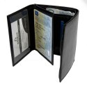 Portfel Męski Skórzany ANDRUS (PL) Skóra Licowa Duży Pionowy Bez Zapięcia Dwa Skrzydełka Poziomy Suwak 13 x 10 x 2,5 [cm]