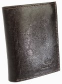 Portfel Męski Skórzany ANDRUS (PL) Skóra Licowa Duży Pionowy Bez Zapięcia Dwa Skrzydełka Poziomy Suwak 13 x 10 x 2,5 [cm]