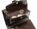 Portfel Męski Skórzany ANDRUS (PL) Skóra Licowa Duży Pionowy Z Zapięciem Dwa Skrzydełka Duża Kieszeń Na Bilon 13 x 10 x 3 [cm]