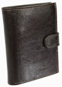 Portfel Męski Skórzany ANDRUS (PL) Skóra Licowa Duży Pionowy Z Zapięciem Dwa Skrzydełka Poziomy Suwak RFID 13 x 10 x 2,5 [cm]