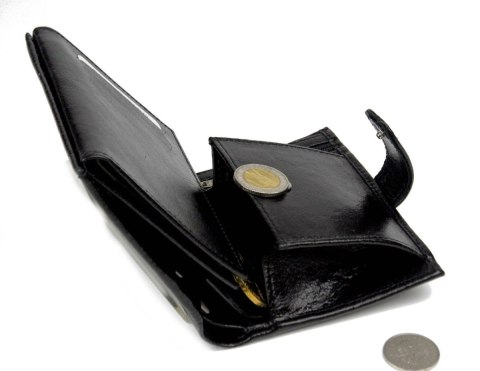 Portfel Męski Skórzany ANDRUS (PL) Skóra Licowa Duży Pionowy Z Zapięciem Dwa Skrzydełka Poziomy Suwak RFID 13 x 10 x 2,5 [cm]