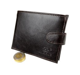 Portfel Męski Skórzany ANDRUS (PL) Skóra Licowa Duży Poziomy Z Zapięciem Jedno Skrzydełko Do Góry RFID 13 x 10 x 2,5 [cm]