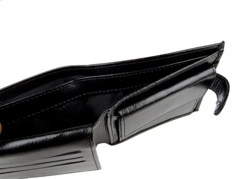 Portfel Męski Skórzany ANDRUS (PL) Skóra Licowa Duży Poziomy Z Zapięciem Jedno Skrzydełko Do Góry RFID 13 x 10 x 2,5 [cm]