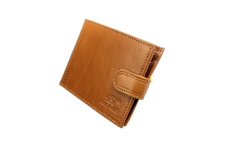 Portfel Męski Skórzany ANDRUS (PL) Skóra Licowa Duży Poziomy Z Zapięciem Jedno Skrzydełko Do Góry RIFD 13 x 10 x 2,5 [cm]