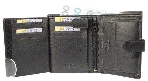Portfel Męski Skórzany BETLEWSKI (PL) Skóra Licowa Pionowy Z Zapięciem Wewnątrz Dwa Skrzydełka BPM-BH-993 Portfel Męski Skórzany BETLEWSKI (PL) Skóra Licowa Pionowy Z Zapięciem Wewnątrz Dwa Skrzydełka BPM-BH-993