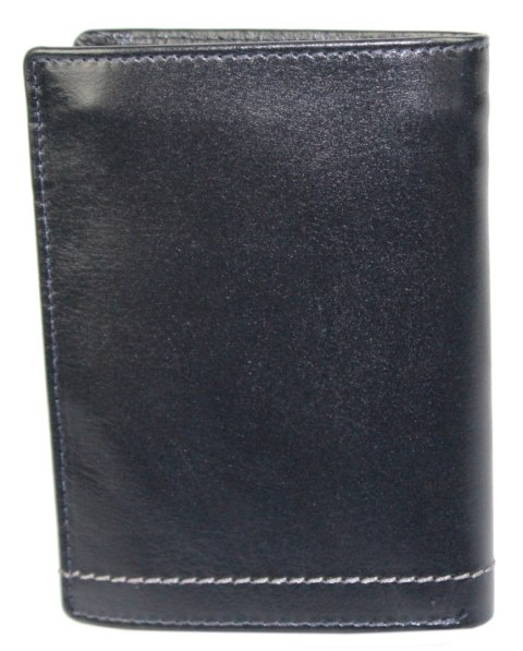 Portfel Męski Skórzany EL FORREST Skóra Bydlęca Duży Pionowy Bez Zapięcia Dwa Skrzydełka RFID CZARNY 896 301 13 x 10 x 3 [cm]