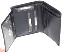 Portfel Męski Skórzany EL FORREST Skóra Bydlęca Duży Pionowy Bez Zapięcia Dwa Skrzydełka RFID CZARNY 896 301 13 x 10 x 3 [cm]