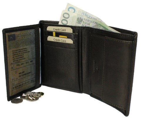 Portfel Męski Skórzany EL FORREST Skóra Bydlęca Duży Pionowy Bez Zapięcia Jedno Skrzydełko RFID 861 R 19 13,5 x 10 x 2,5 cm Portfel Męski Skórzany EL FORREST Skóra Bydlęca Duży Pionowy Bez Zapięcia Jedno Skrzydełko RFID 861 R 19 13,5 x 10 x 2,5 cm