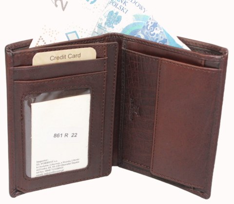 Portfel Męski Skórzany EL FORREST Skóra Bydlęca Duży Pionowy Bez Zapięcia Jedno Skrzydełko RFID 861 R 22 13,5 x 10 x 2,5 cm Portfel Męski Skórzany EL FORREST Skóra Bydlęca Duży Pionowy Bez Zapięcia Jedno Skrzydełko RFID 861 R 22 13,5 x 10 x 2,5 cm