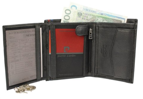 Portfel Męski Skórzany PIERRE CARDIN Skóra Licowa Duży Pionowy Bez Zapięcia Dwa Skrzydełka Z Zapinką Wewnątrz RFID TILAK 09 326 Portfel Męski Skórzany PIERRE CARDIN Skóra Licowa Duży Pionowy Bez Zapięcia Dwa Skrzydełka Z Zapinką Wewnątrz RFID TILAK 09 326