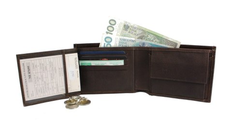 Portfel Męski Skórzany PolskaGalanteria Skóra Cielęca Jedno Skrzydełko Czekoladowy SKL V Portfel Męski Skórzany PolskaGalanteria Skóra Cielęca Jedno Skrzydełko Czekoladowy SKL V