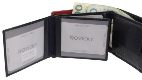 Portfel Męski Skórzany ROVICKY Skóra Licowa Mały Poziomy Bez Zapięcia 323-RBA RFID Portfel Męski Skórzany ROVICKY Skóra Licowa Mały Poziomy Bez Zapięcia 323-RBA RFID