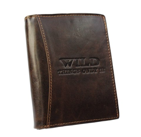 Portfel Męski Skórzany WILD Skóra Licowa Duży Pionowy Bez Zapięcia RIFD WI5500 12,5 x 9,5 x 2,5 [cm Portfel Męski Skórzany WILD Skóra Licowa Duży Pionowy Bez Zapięcia RIFD WI5500 12,5 x 9,5 x 2,5 [cm