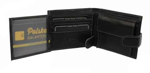 Portfel Męski WILD Skóra Licowa Mały Poziomy Z Zapięciem RFID 5504-1 11.5 x 8.5 x 2 [cm]