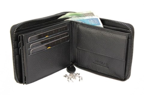Portfel Skórzany Nicolas Skóra Licowa Duży Poziomy Metalowy Suwak 9945 Portfel Skórzany Nicolas Skóra Licowa Duży Poziomy Metalowy Suwak 9945
