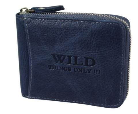 Portfel Skórzany WILD Skóra Licowa Duży Poziomy Metalowy Suwak RFID WI5267 12,5 x 9,5 x 2 [cm]