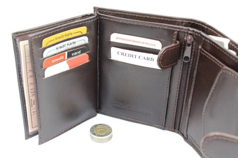 Portfel Skórzany ŻAKO (PL) DeLuxe Skóra Licowa Duży Pionowy Z Zapięciem Dwa Skrzydełka Zapinka Wewnątrz Portfel Skórzany ŻAKO (PL) DeLuxe Skóra Licowa Duży Pionowy Z Zapięciem Dwa Skrzydełka Zapinka Wewnątrz