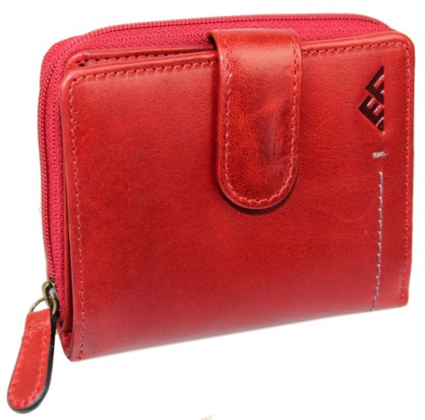 Portfel Uniwersalny Kostka El Forrest 820 401 RIFD Suwak Skóra Naturalna CZERWONY 12 x 10 x 3,5 [cm]