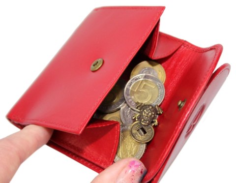 Portfelik Uniwersalny Mała Sakieweczka Skórzana MARS El Forrest (PL) Skóra Naturalna 997 47 RFID CZERWONY 9 x 9 x 2 [CM]