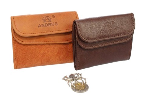 Portfelik Uniwersalny Mała Sakieweczka Skórzana MARS III ANDRUS (PL) Skóra Naturalna RIFD 10,5 x 8 x 1,5 [cm]
