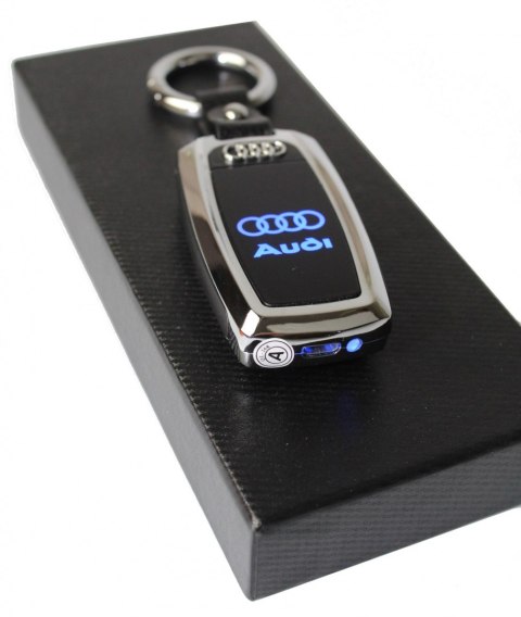 Praktyczna Elektryczna Zapalniczka Plazmowa USB Z Kablem Mikro USB Latarka BRELOK Do Kluczyków Samochodowych AUDI SREBRNA Praktyczna Elektryczna Zapalniczka Plazmowa USB Z Kablem Mikro USB Latarka BRELOK Do Kluczyków Samochodowych AUDI SREBRNA