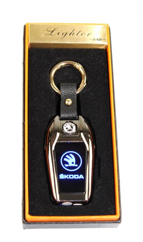 Praktyczna Elektryczna Zapalniczka Plazmowa USB Z Kablem Mikro USB Latarka BRELOK Do Kluczyków Samochodowych SKODA CZARNA Praktyczna Elektryczna Zapalniczka Plazmowa USB Z Kablem Mikro USB Latarka BRELOK Do Kluczyków Samochodowych SKODA CZARNA