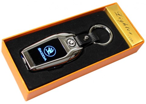Praktyczna Elektryczna Zapalniczka Plazmowa USB Z Kablem Mikro USB Latarka BRELOK Do Kluczyków Samochodowych SKODA SREBRNA Praktyczna Elektryczna Zapalniczka Plazmowa USB Z Kablem Mikro USB Latarka BRELOK Do Kluczyków Samochodowych SKODA SREBRNA