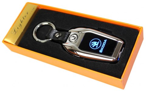 Praktyczna Elektryczna Zapalniczka Plazmowa USB Z Kablem Mikro USB Latarka BRELOK Do Kluczyków Samochodowych SKODA SREBRNA Praktyczna Elektryczna Zapalniczka Plazmowa USB Z Kablem Mikro USB Latarka BRELOK Do Kluczyków Samochodowych SKODA SREBRNA