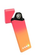 Praktyczna Elektryczna Zapalniczka USB Elegancka Z Kablem Mikro USB RÓŻOWO POMARAŃCZOWA